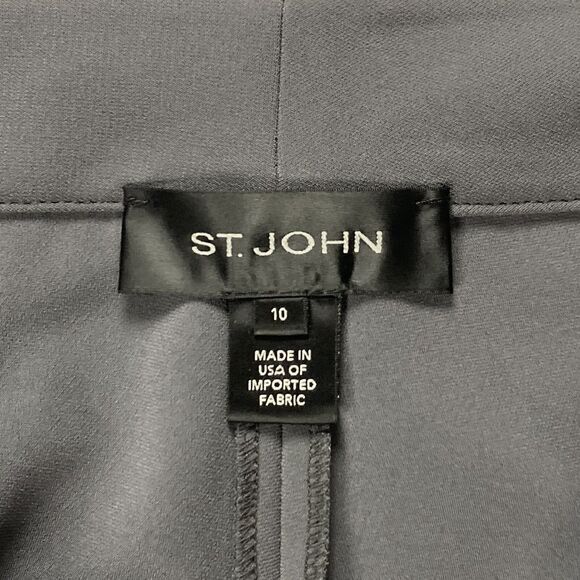 St. John Pants Womens Size 10 Gray Classic Straight Leg Business Casual Career - Picture 12 of 13
